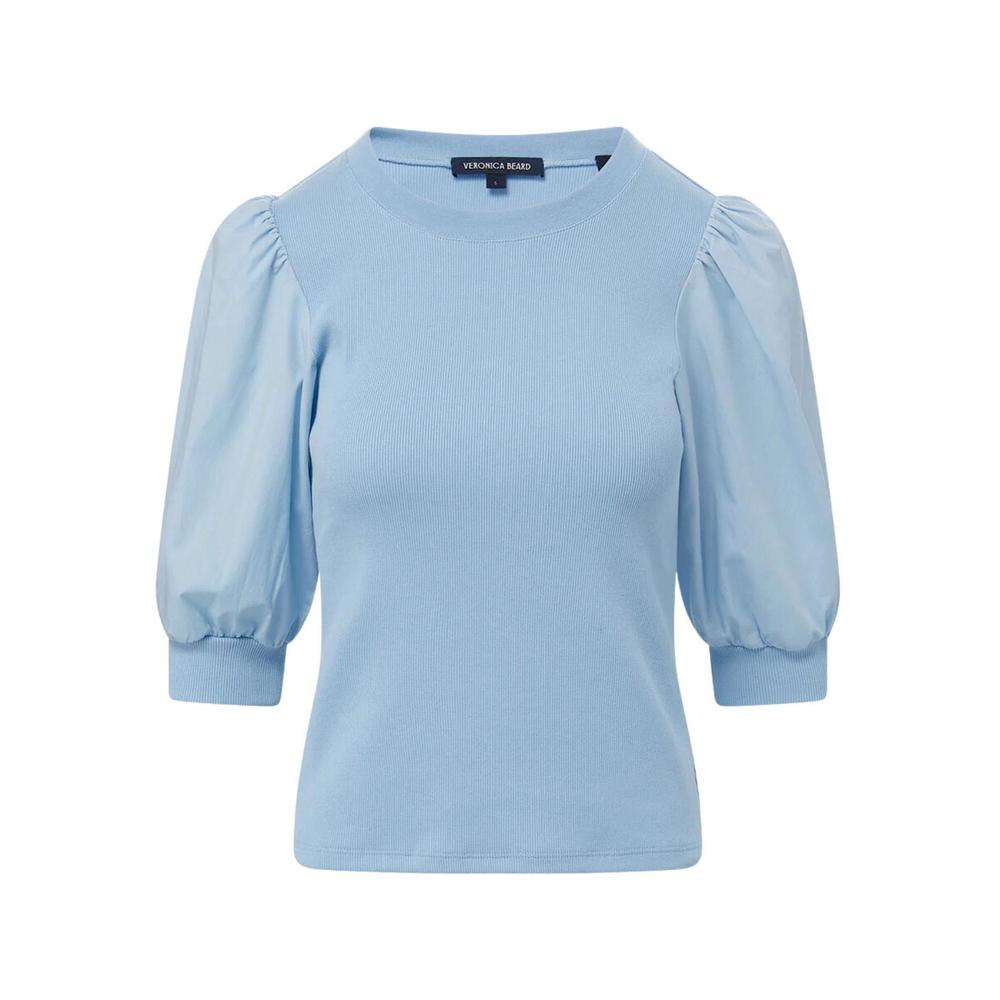 Veronica Beard Light Blue Puff Sleeve Blouse